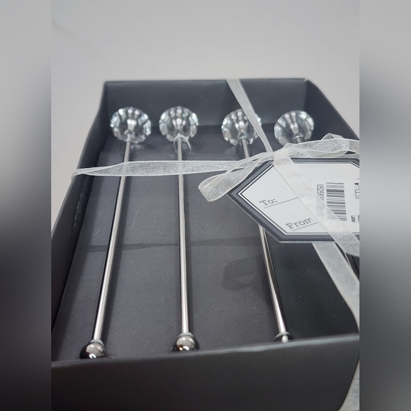 Thirstystone Elegant 4pcs Crystal Topper Metal Drink Stirrers (price per set) - Picture 4 of 9